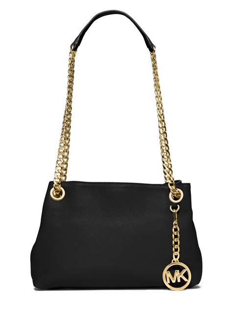 black michael kors bag with gold chain|Michael Kors black studded bag.